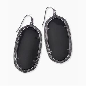 Danielle Gunmetal Earrings In Black